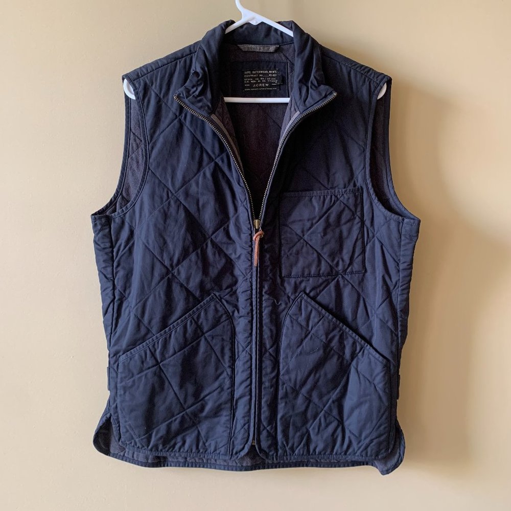 Mens J. Crew Outerwear NX-631 Sussex Vest Size Small Quilted Black